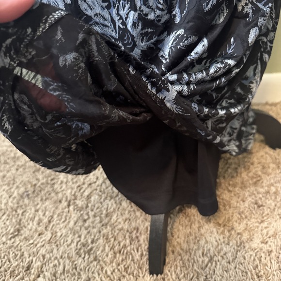 Vintage 90s Y2K Rampage Dress Black Floral Mesh Maxi Boho Retro Prom Goth Small - Picture 5 of 11